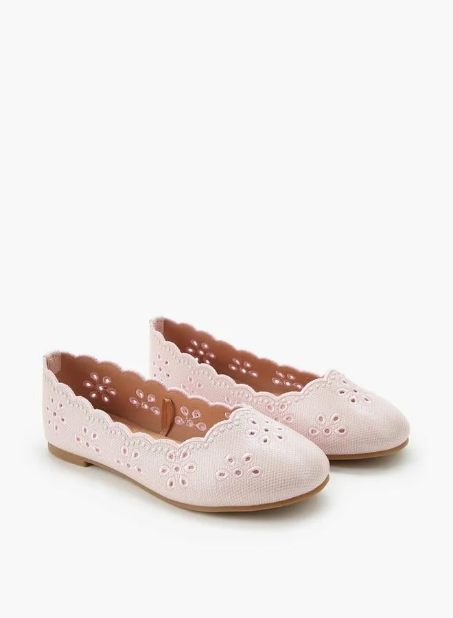 Little Missy PINK Girls Laser Cut Ballerina Shoes for Women | Best Price UAE